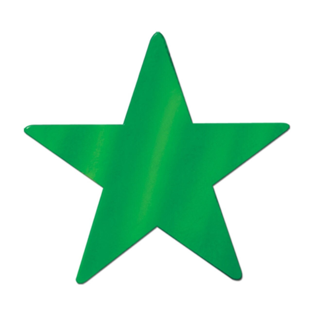 Beistle Club Pack of 24 Starry Night Themed Green Metallic Foil Star Cutout Party Decorations 12"